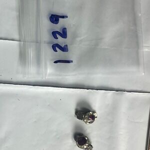 Vintage Small Stud Earrings Purple Stone Silver Tone‎ Small Dangle Earrings